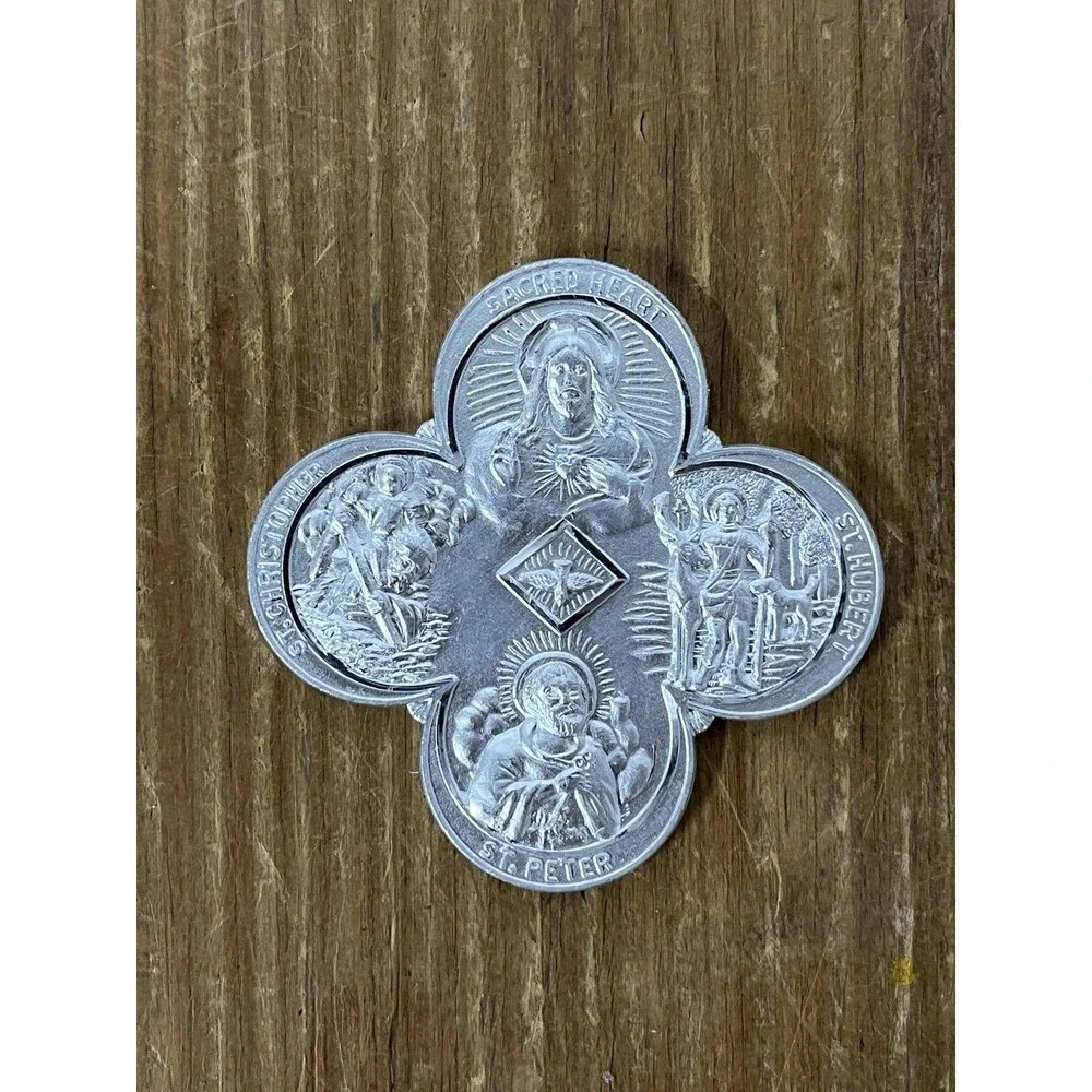 Vintage Medal My Outdoor Companion, 4Way Scapular Medal, 1940s-50s, In Holder